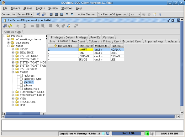 squirrel sql edit data